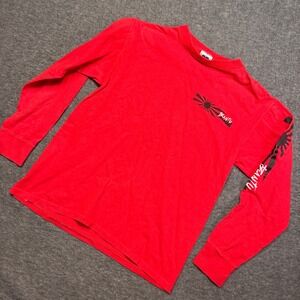 Bantu Long Sleeve Graphic T-Shirt Mens Medium Red Vintage Made in USA 80s Surf‎